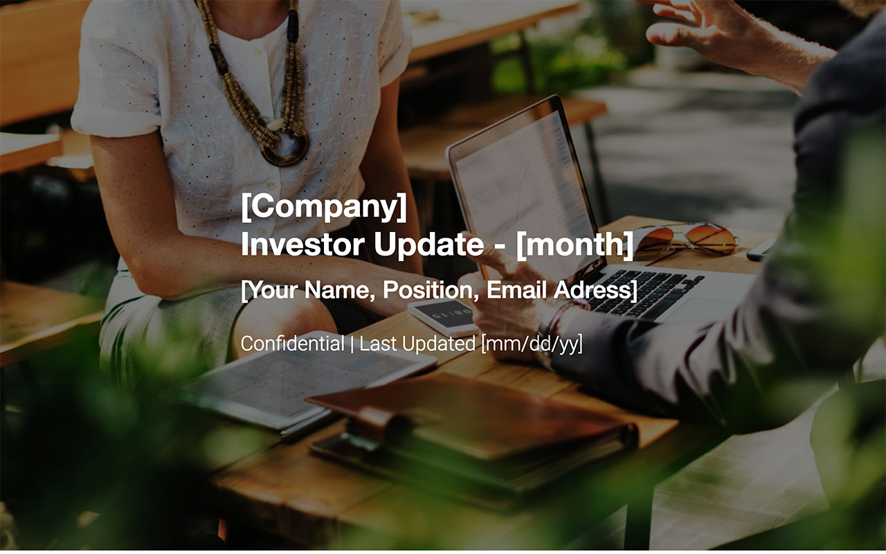 Investor Update Presentation Template Free & Fully Customizable